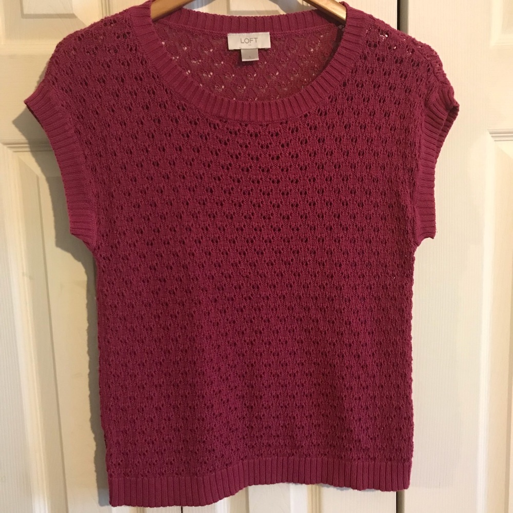 Ann Taylor LOFT Plum Cap Sleeve Sweater Sz S 💗💜